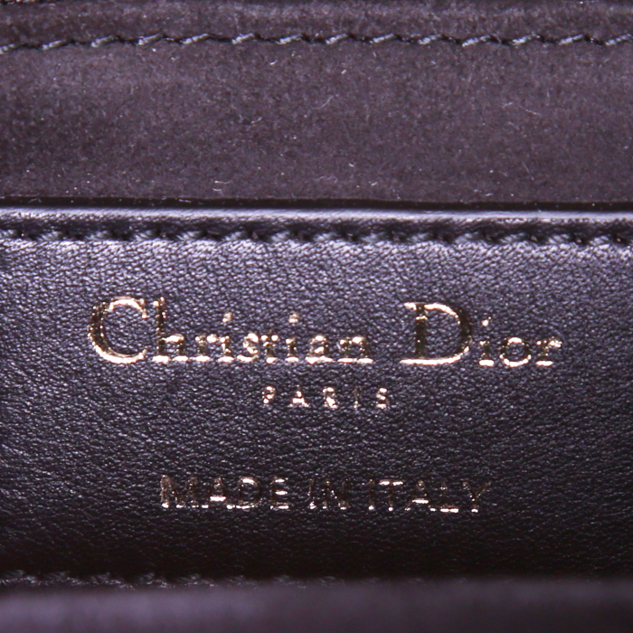 Sac à main Dior Lady Dior Edition Limitée La Roue de la Fortune en toile bleu-marine et blanche et cuir bleu-marine - Detail D4