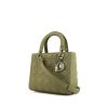 Dior Lady Dior medium model handbag in green leather cannage - 00pp thumbnail