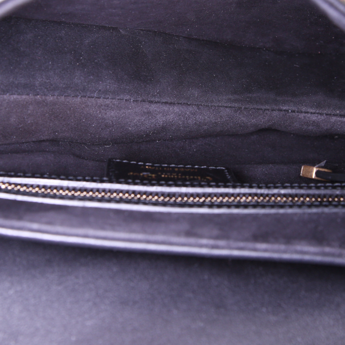 Bolso de mano Dior Saddle en lona negra, rosa y blanca y cuero negro - Detail D2