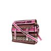 Dior Diorcamp shoulder bag in pink and khaki canvas - 00pp thumbnail