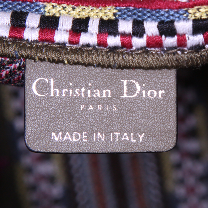 Dior Diorcamp shoulder bag in pink and khaki canvas - Detail D3