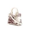 Borsa Dior Lady Dior modello medio in pelle bianca con motivo - 00pp thumbnail