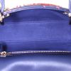 Borsa Dior Mini Lady Dior in pelle blu scuro e rossa con perle ricamate - Detail D3 thumbnail