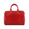 Sac à main Louis Vuitton Speedy 25 cm en cuir épi rouge - 360 thumbnail