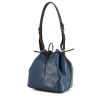 Shopping bag Louis Vuitton petit Noé in pelle Epi blu e pelle nera - 00pp thumbnail