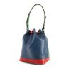 Shopping bag Louis Vuitton Grand Noé modello grande in pelle Epi blu verde e rossa - 00pp thumbnail