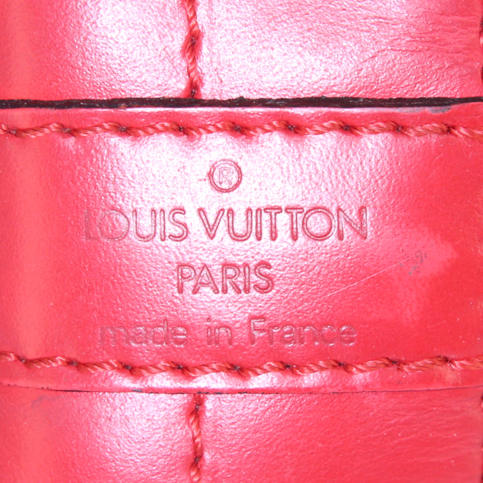Shopping bag Louis Vuitton Grand Noé modello grande in pelle Epi blu verde e rossa - Detail D3