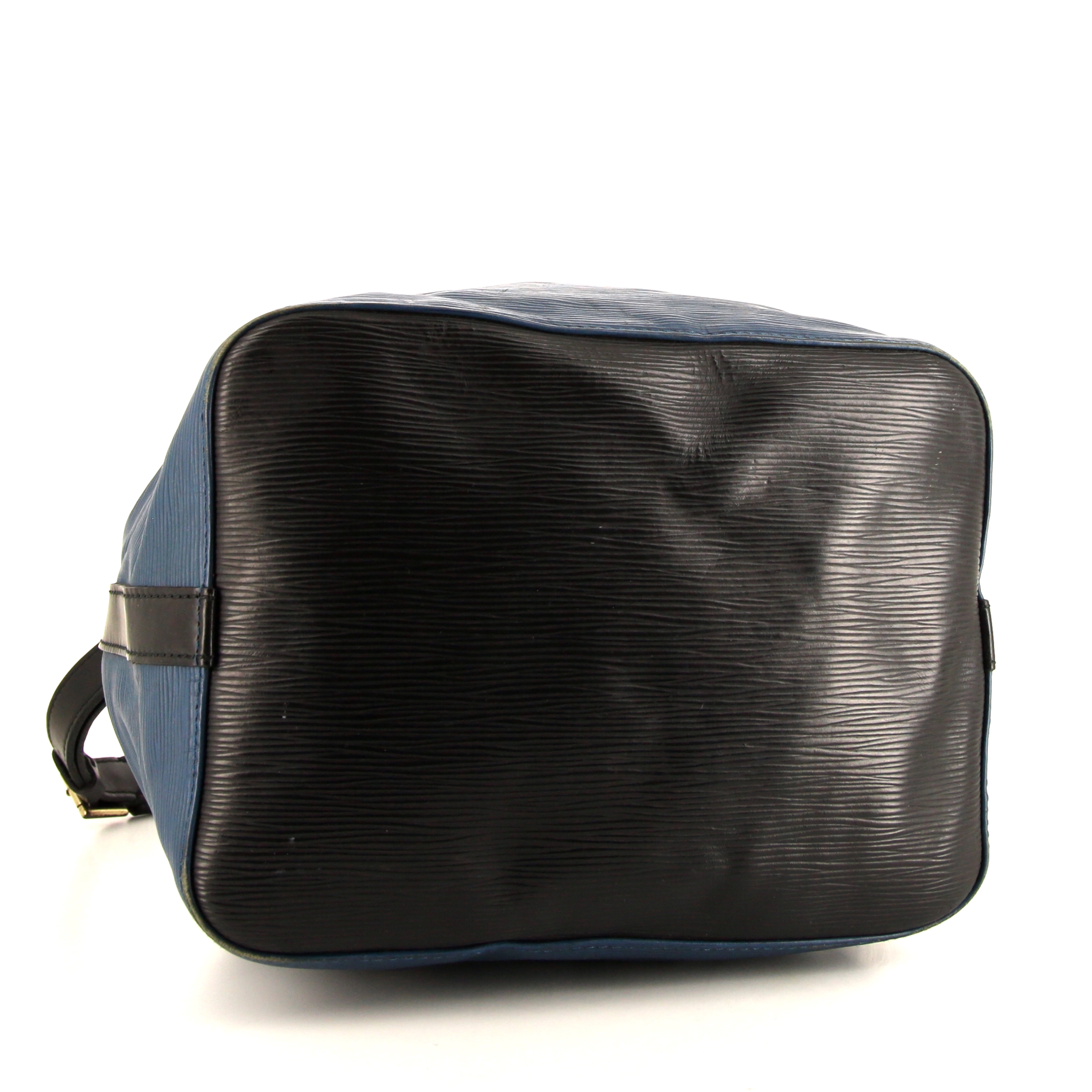 Louis Vuitton petit Noé shopping bag in blue and black bicolor epi leather - Detail D4
