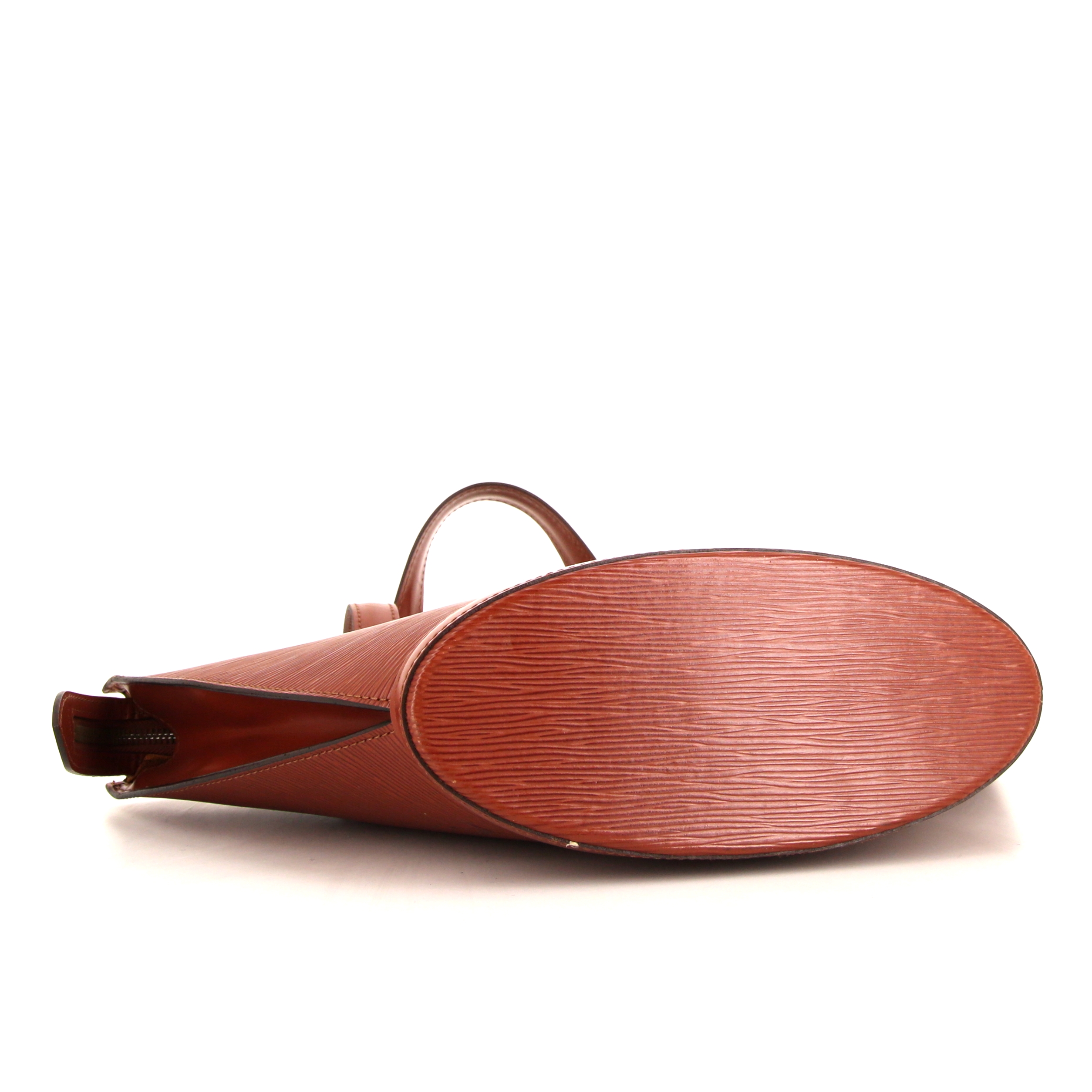 Sac à main Louis Vuitton Saint Jacques petit modèle en cuir épi marron - Detail D4