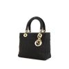 Dior Lady Dior small model handbag in black canvas - 00pp thumbnail
