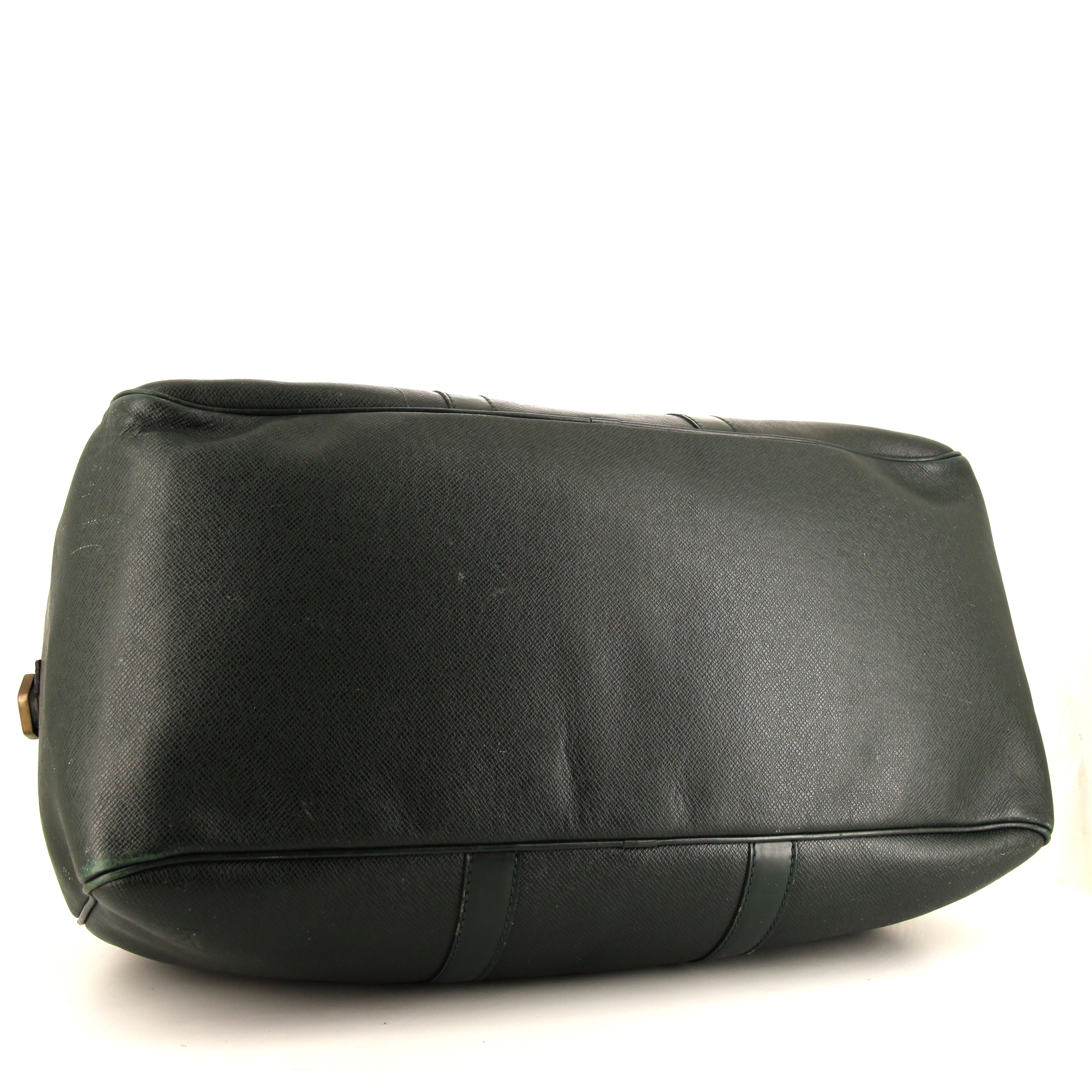 Sac de voyage Louis Vuitton Kendall en cuir taiga vert - Detail D4