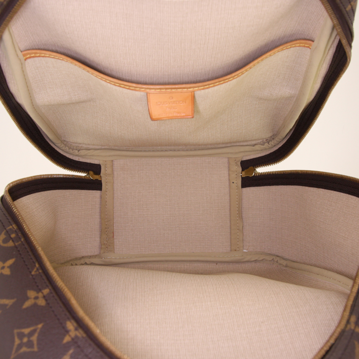 Bolso de mano Excursion en lona Monogram y cuero natural - Detail D2