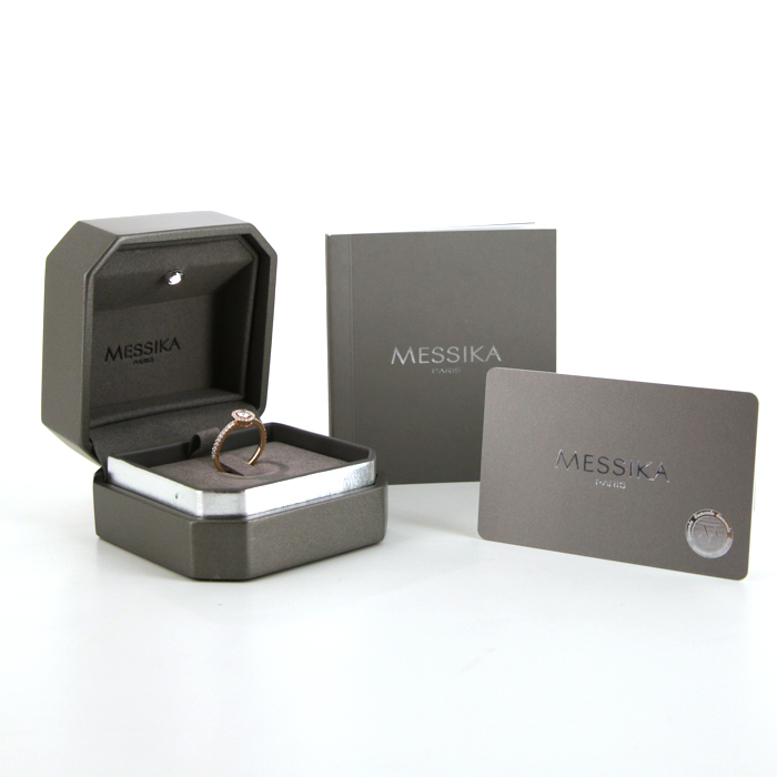 Messika Joy ring in pink gold and diamonds - Detail D2