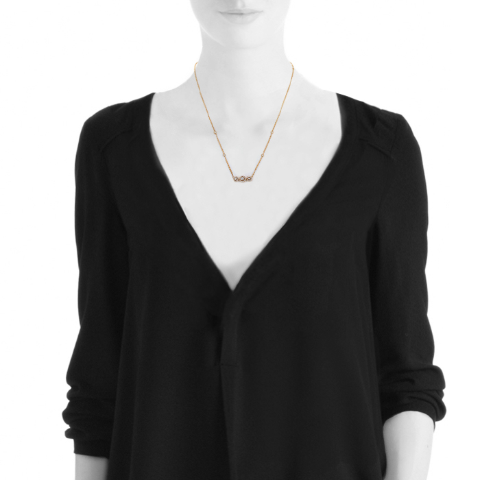 Messika Joy necklace in pink gold and diamonds - Detail D1
