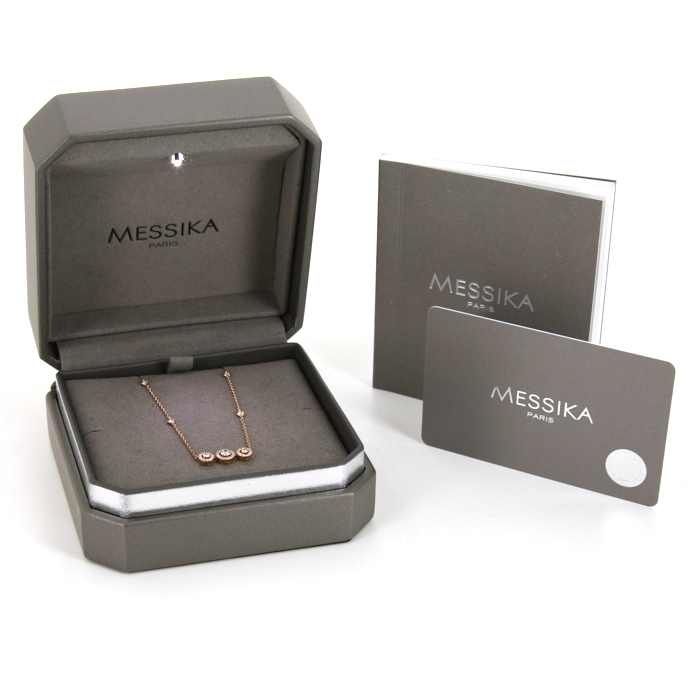 Messika Joy necklace in pink gold and diamonds - Detail D2