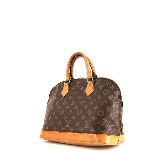 Louis Vuitton Alma small model handbag in brown monogram canvas and natural leather - 00pp