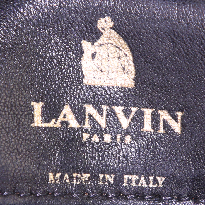 Lanvin Happy handbag in black chevron quilted leather - Detail D4