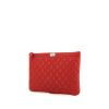 Chanel pouch in red quilted grained leather - 00pp thumbnail