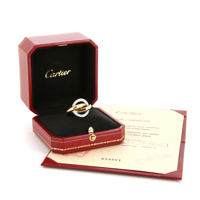 Sortija Cartier Trinity Crash en 3 oros y diamantes - Detail D2