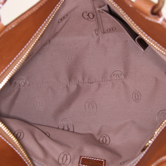 Cartier Marcello handbag in brown leather - Detail D2