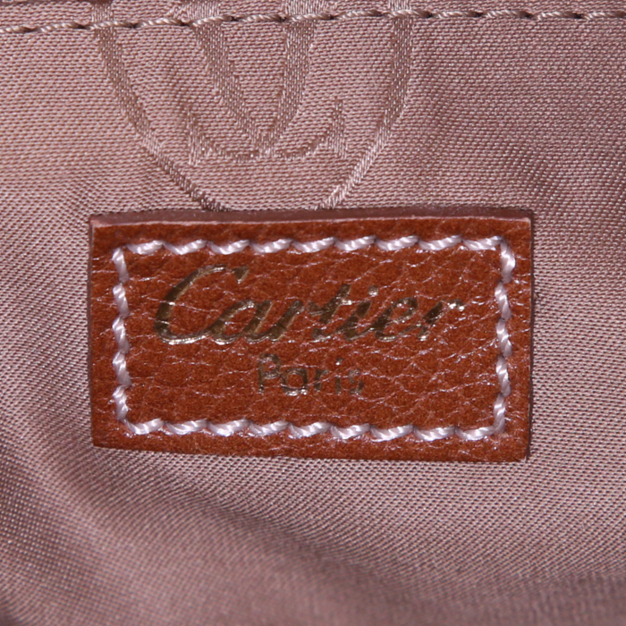 Sac à main Cartier Marcello en cuir marron - Detail D3