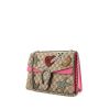 Gucci Dionysus bag worn on the shoulder or carried in the hand in grey monogram canvas and pink suede - 00pp thumbnail