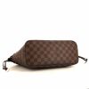 Louis Vuitton Neverfull small model shopping bag in ebene damier canvas and brown leather - Detail D4 thumbnail