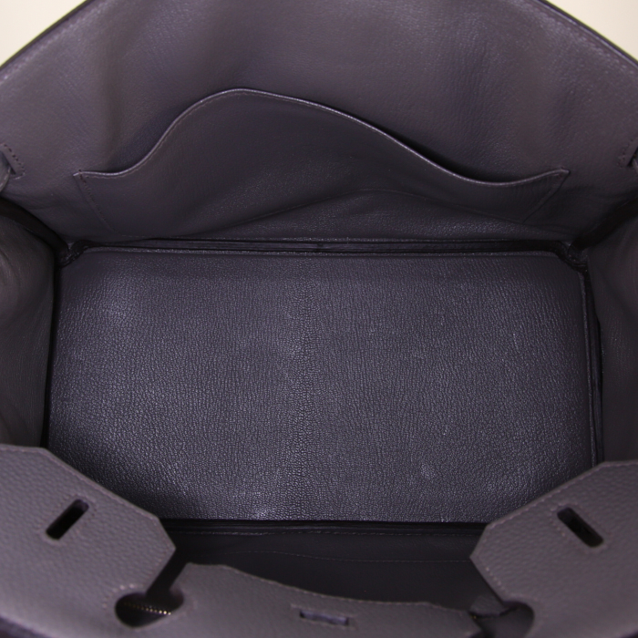 Borsa Hermes Birkin 30 cm in pelle togo grigia stagna - Detail D2