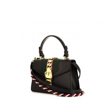 Gucci Sylvie mini handbag in black leather