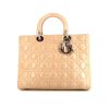 Dior Lady Dior large model handbag in beige leather cannage - 360 thumbnail
