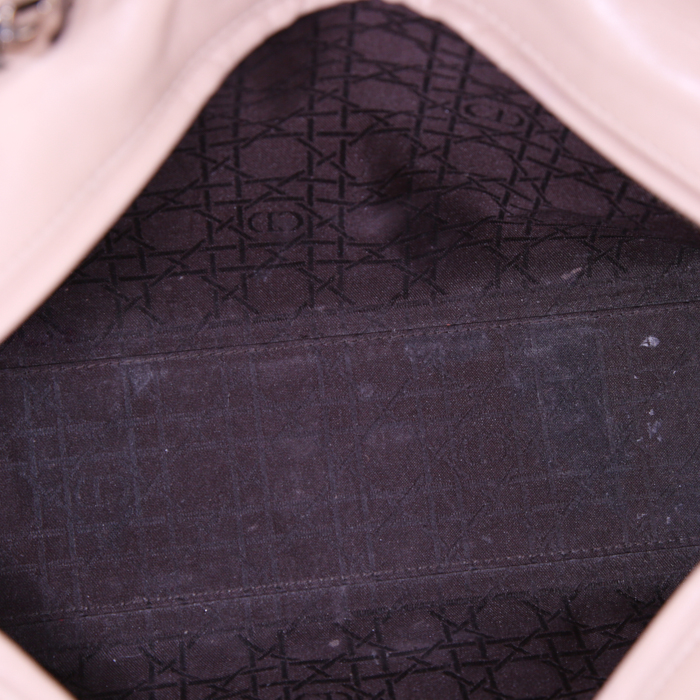 Borsa Dior Lady Dior modello grande in pelle cannage beige - Detail D3