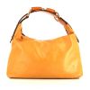Gucci shopping bag in orange leather - 360 thumbnail