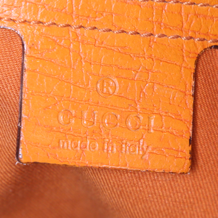 Sac cabas Gucci en cuir orange - Detail D3