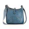 Hermes Evelyne small model shoulder bag in blue jean togo leather - 360 thumbnail