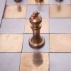 Rare brass and silver metal chess set from the 1970s - Detail D3 thumbnail