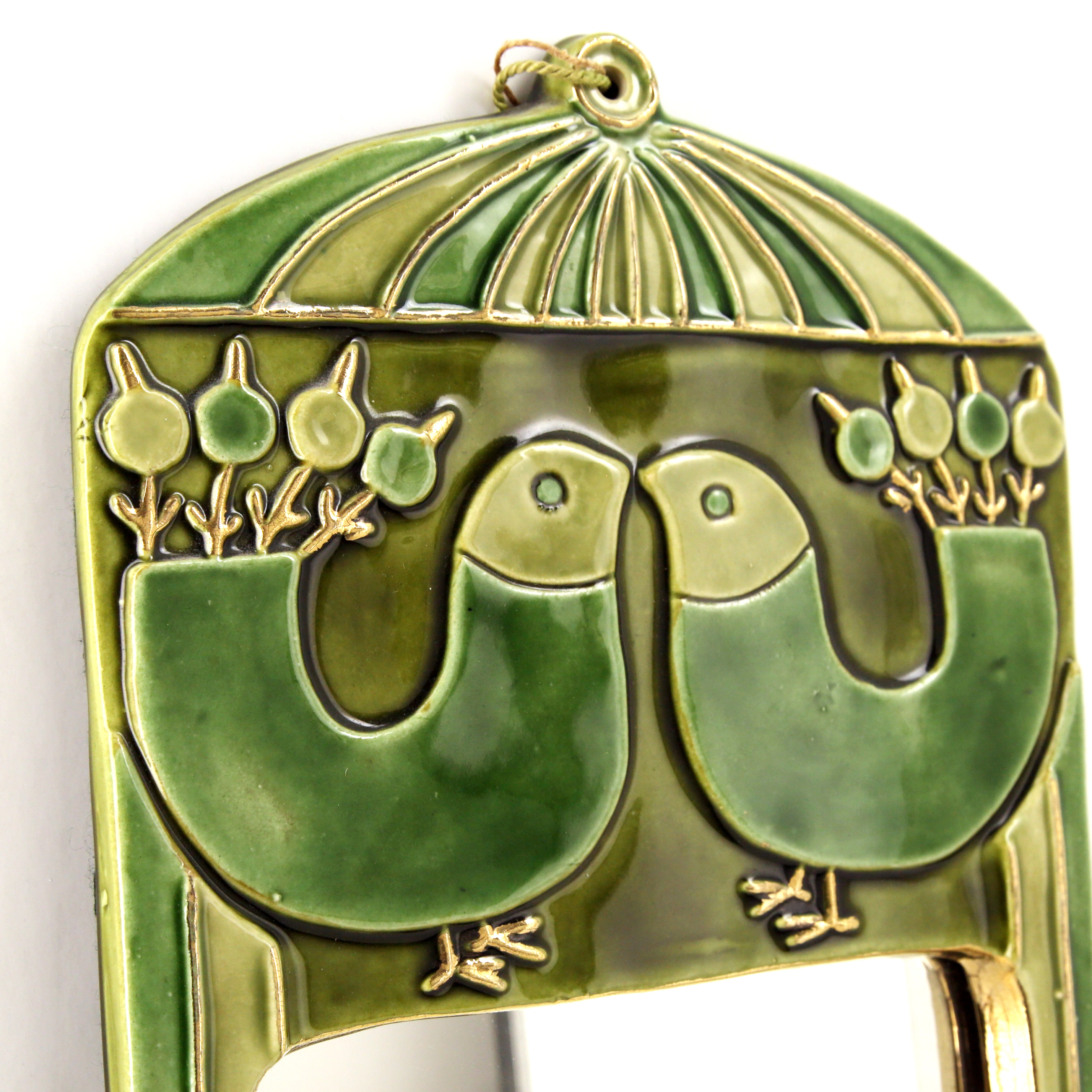 Mithé Espelt, miroir "Cage", en céramique estampée et émaillée, vers 1965 - Detail D1