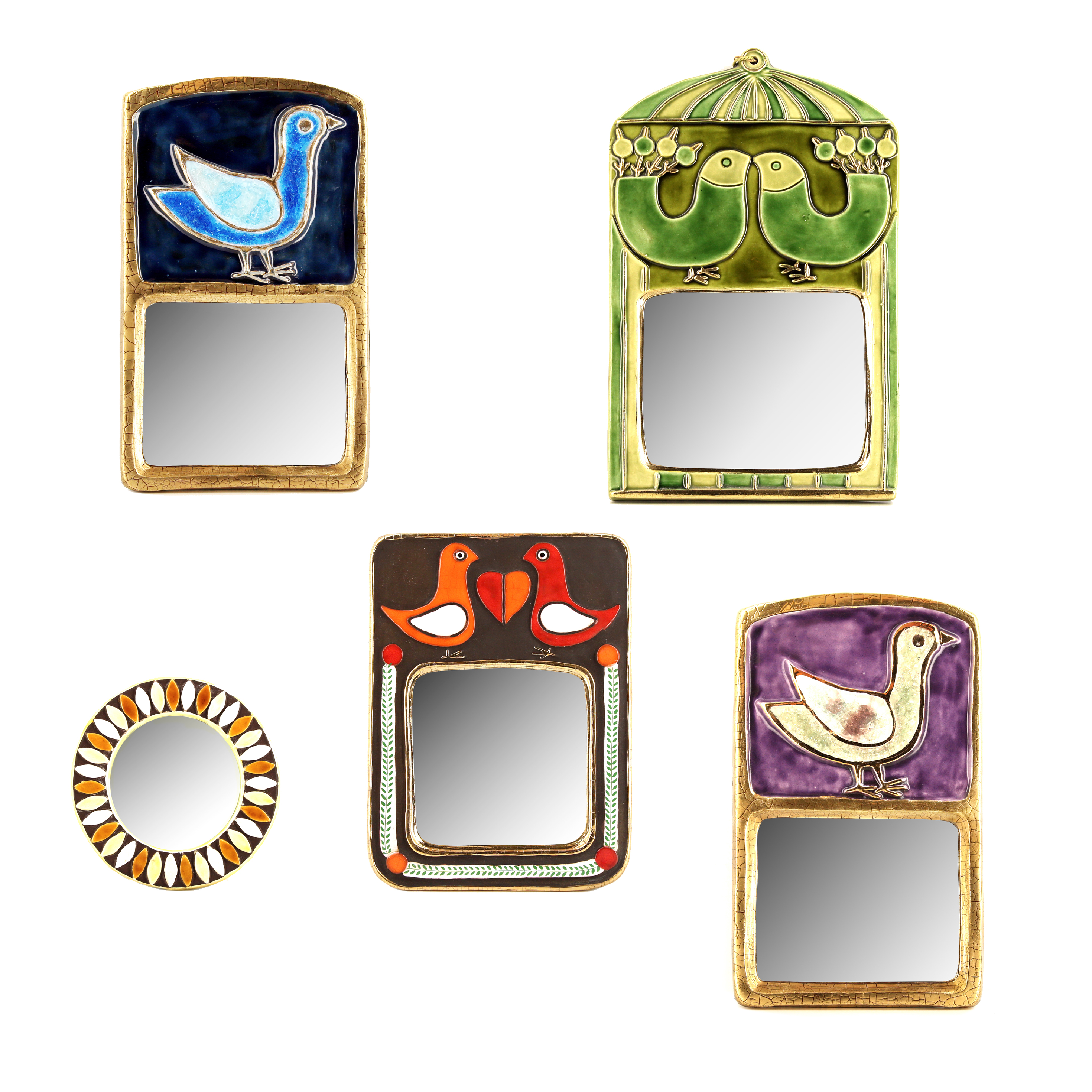 Mithé Espelt, miroir "Cage", en céramique estampée et émaillée, vers 1965 - Detail D2