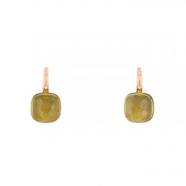 Pomellato Nudo Classic earrings in pink gold and quartz