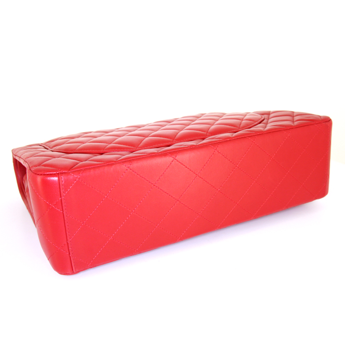 Borsa Chanel Timeless Maxi Jumbo in pelle trapuntata rossa - Detail D5