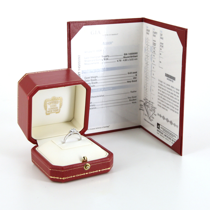 Bague solitaire Cartier Ballerine en platine et diamants - Detail D2