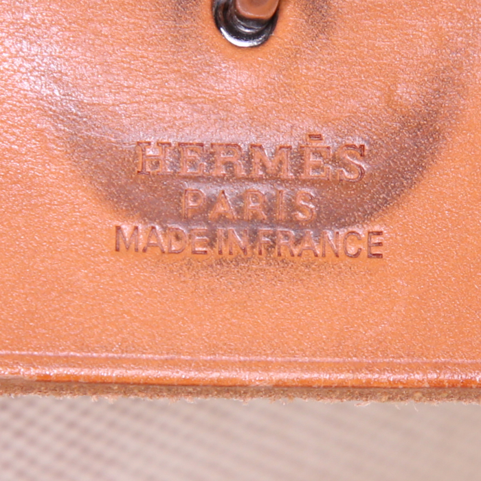 Zaino Hermes Herbag in tela beige e mucca Hunter naturale - Detail D3