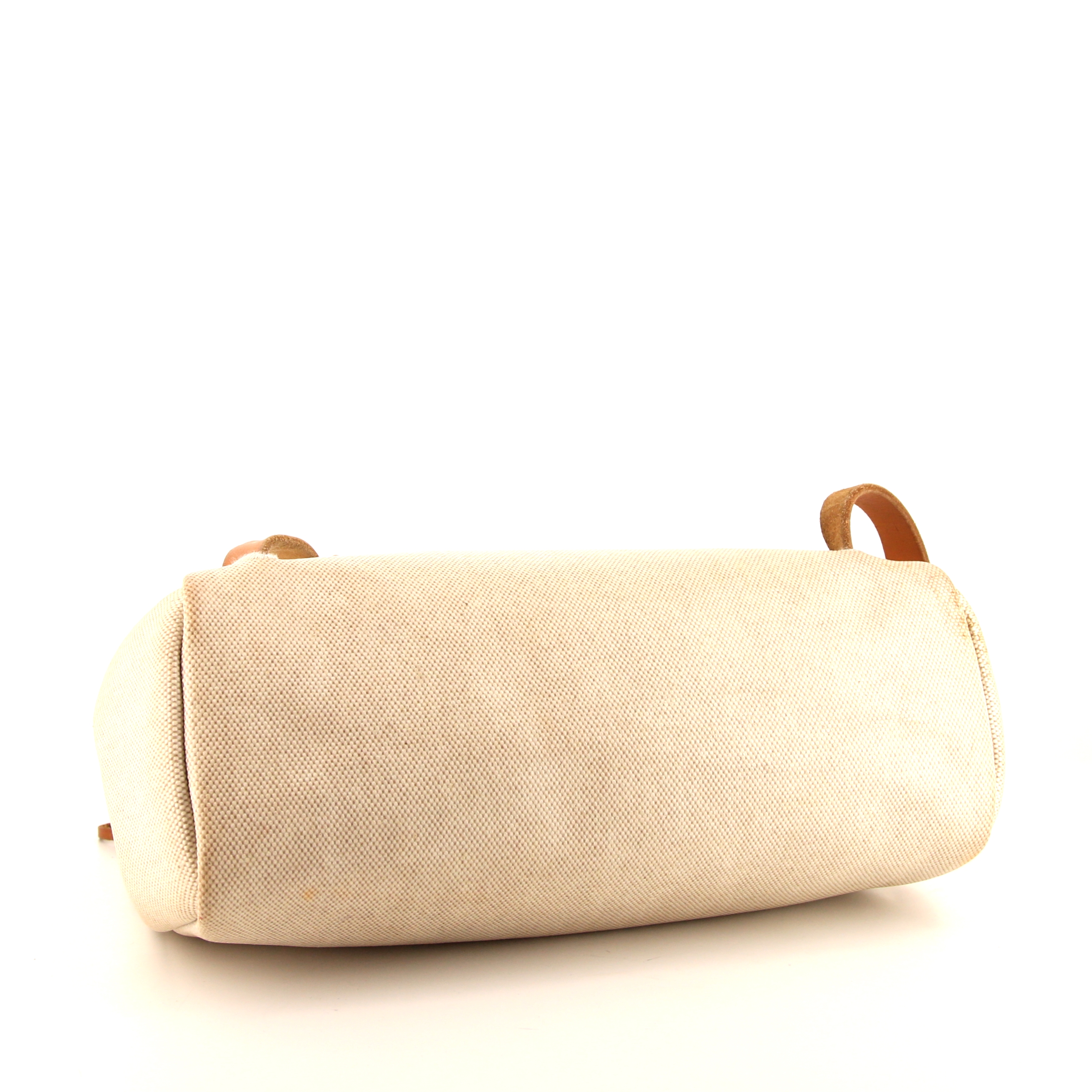 Zaino Hermes Herbag in tela beige e mucca Hunter naturale - Detail D4