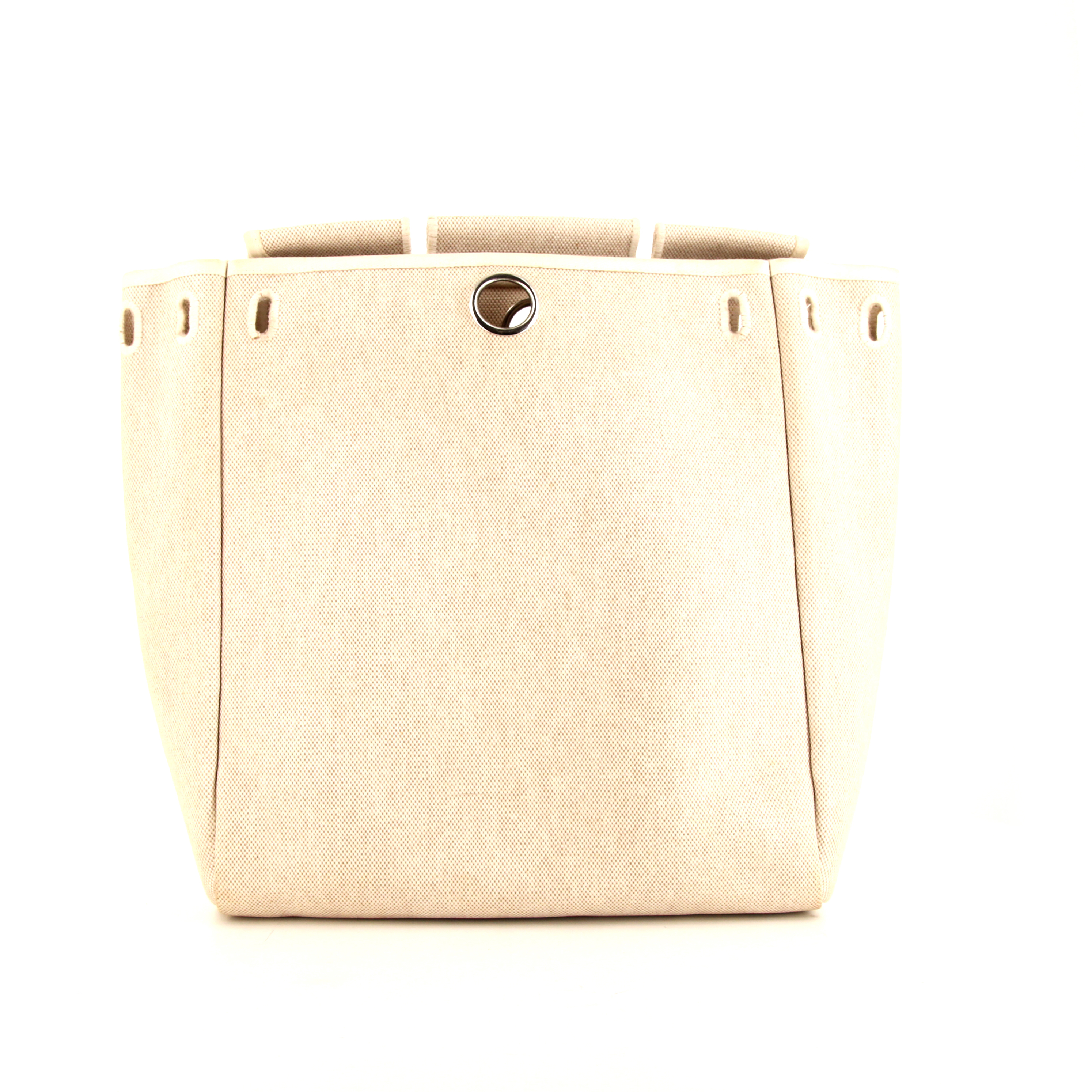 Sac à dos Hermes Herbag en toile beige et vache Hunter naturelle - Detail D5