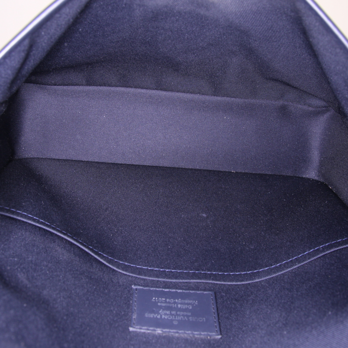 Borsa Louis Vuitton Edition Limitée Chapman Brothers in tela monogram blu con decoro di animali e pelle blu - Detail D2