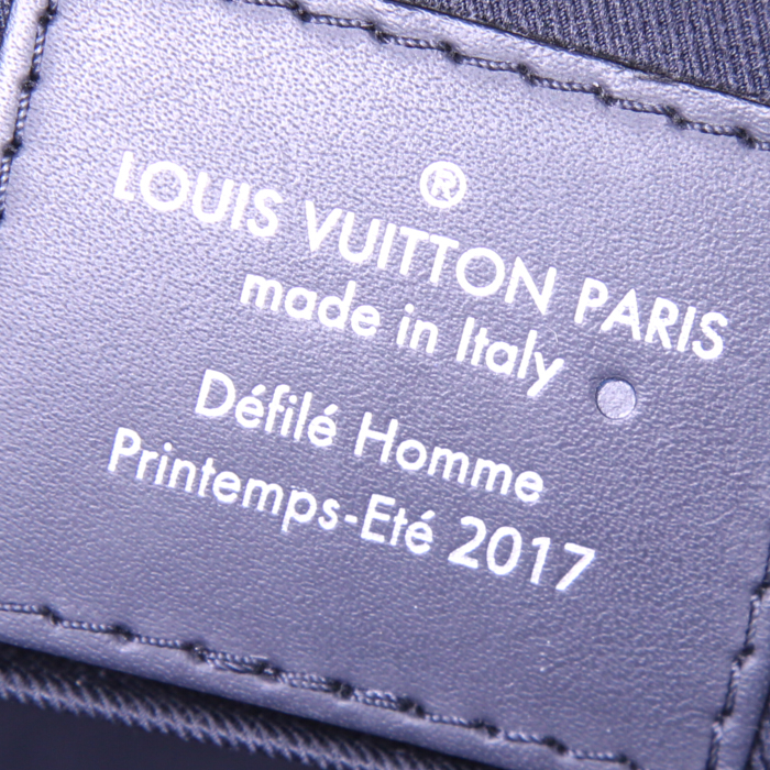 Borsa Louis Vuitton Edition Limitée Chapman Brothers in tela monogram blu con decoro di animali e pelle blu - Detail D3