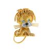 Broche-pendentif époque années 70 Van Cleef & Arpels Lion Ebouriffé en or jaune,  platine et diamants et en émeraudes - 00pp thumbnail