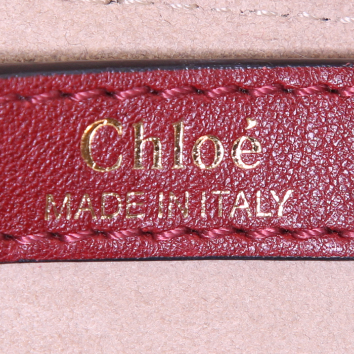 Borsa a tracolla Chloé Hudson in pelle bordeaux con decoro di borchie - Detail D3