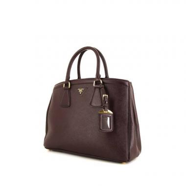 Shopping bag Prada Lux Tote in pelle saffiano bordeaux