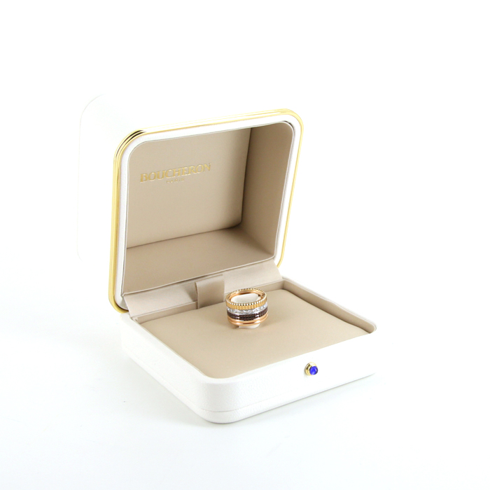 Boucheron Quatre large model ring in 3 golds,  diamonds and PVD - Detail D2