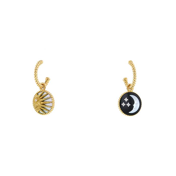 Rose Des Vents Earring Pink Gold, Diamonds and Onyx